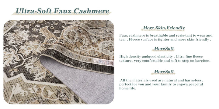 Orhopui Boho Area Rug, Machine Washable Outdoor Camping Rug, Non-Slip Stain Resistant Machine Washable Rug