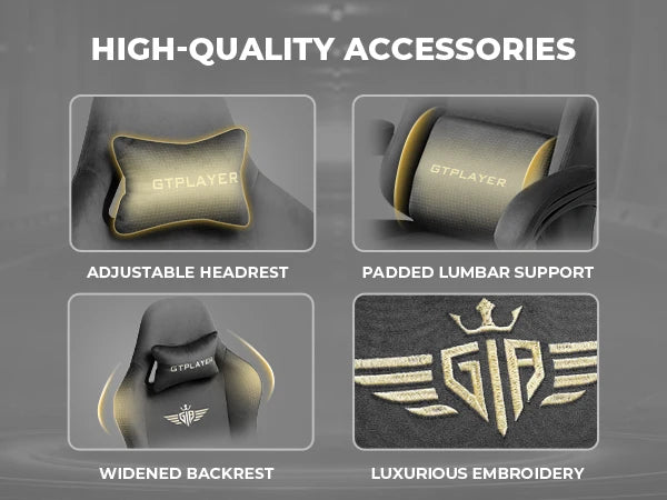 Gtplayer Gaming Chair Fabric with Pocket Spring Cushion, Big and Tall Gaming Chair 350Lbs High Back Computer Chair