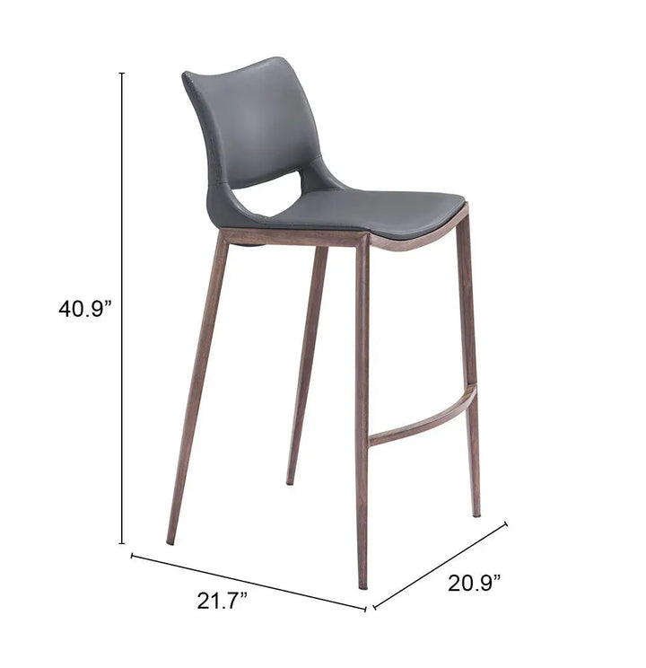 Ace Barstool Dark Gray & Walnut