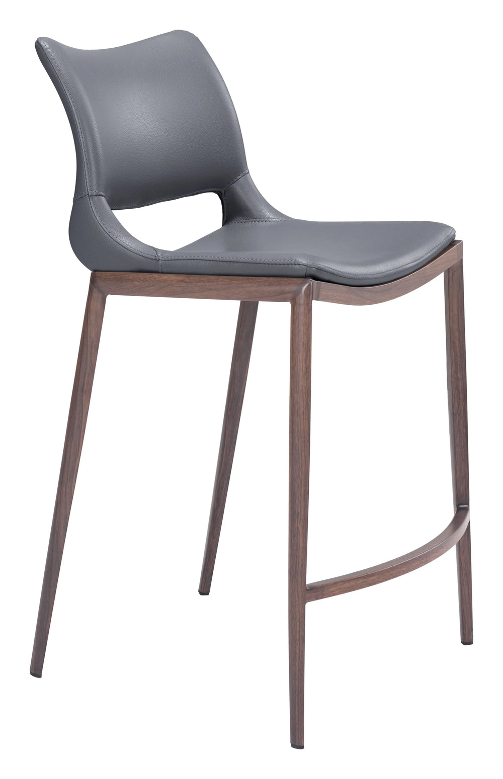 Ace Counter Stool Dark Gray & Walnut