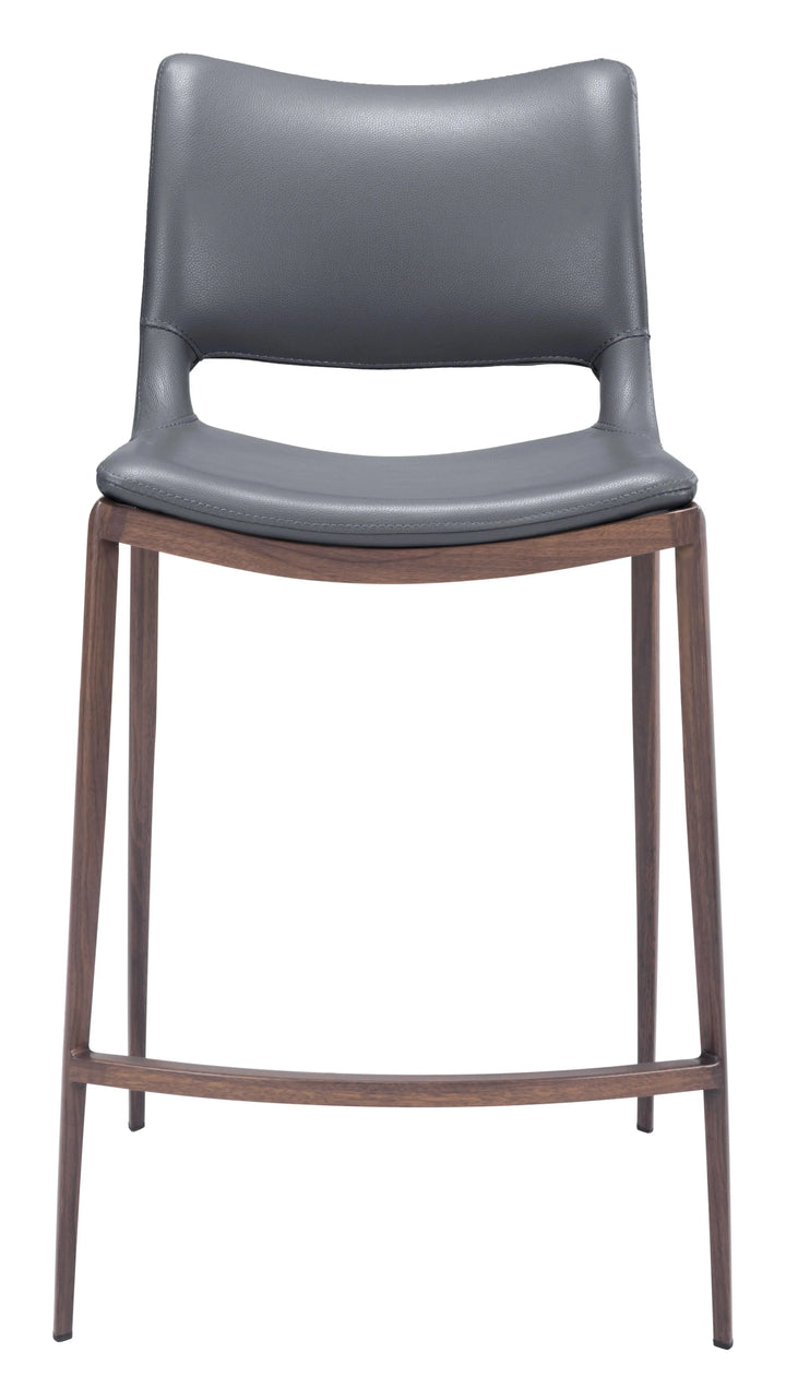 Ace Counter Stool Dark Gray & Walnut