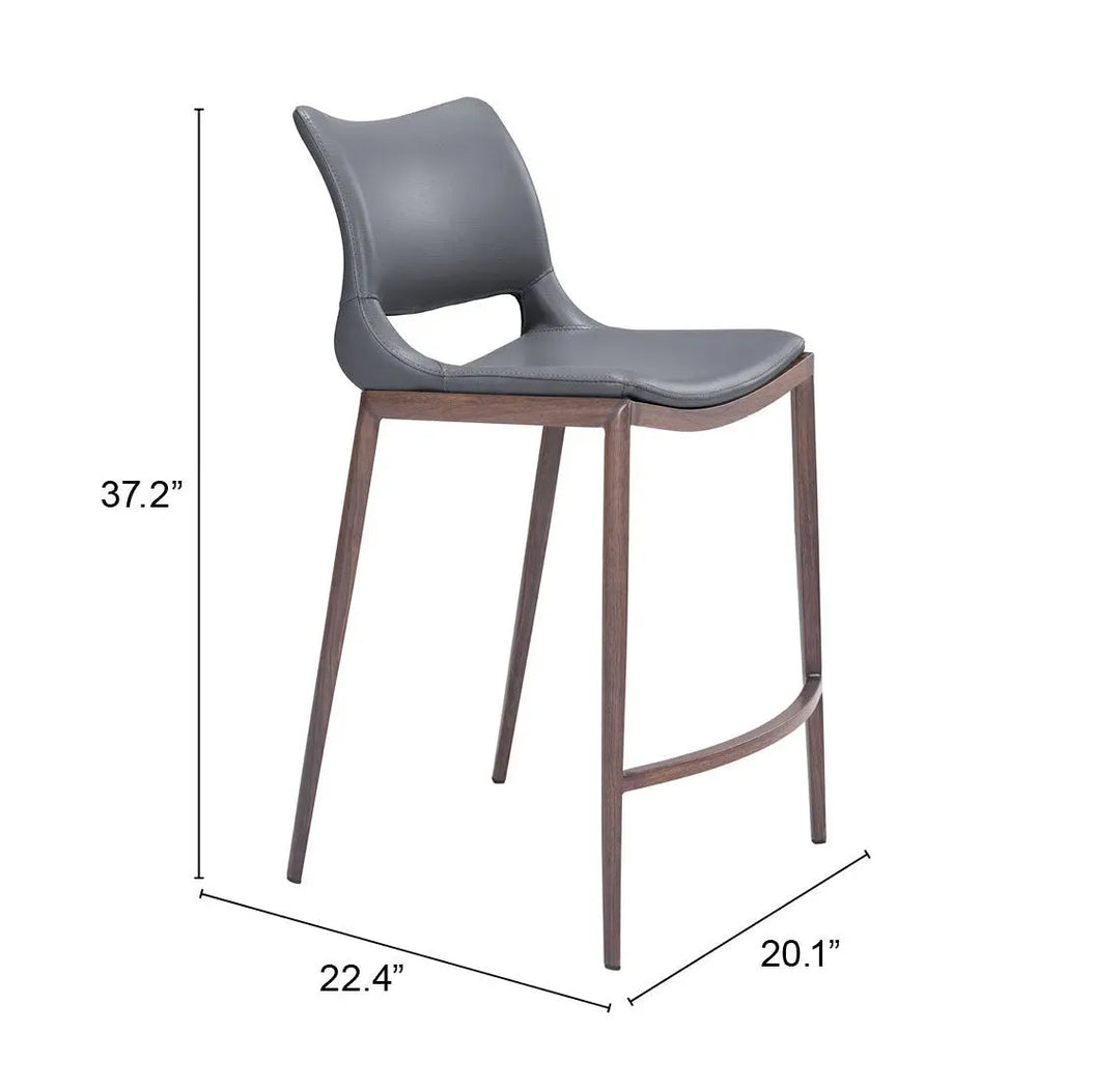 Ace Counter Stool Dark Gray & Walnut