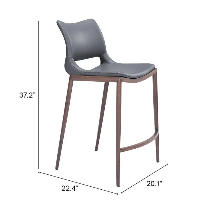 Ace Counter Stool Dark Gray & Walnut