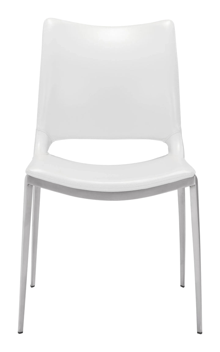 Ace Dining Chair White & Silver