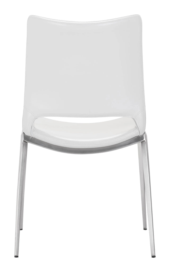 Ace Dining Chair White & Silver