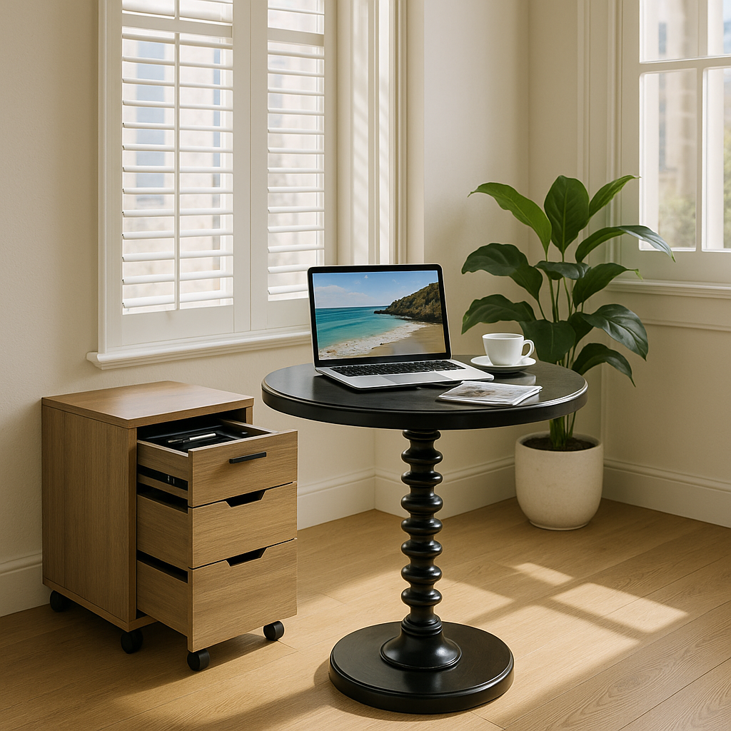 Acton Black Finish Accent Table