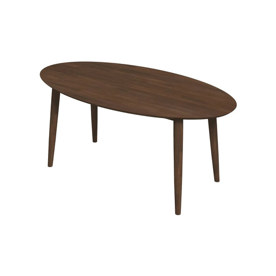 Ada Mid Century Modern Style Solid Wood Walnut Oval Dining Table Walnut