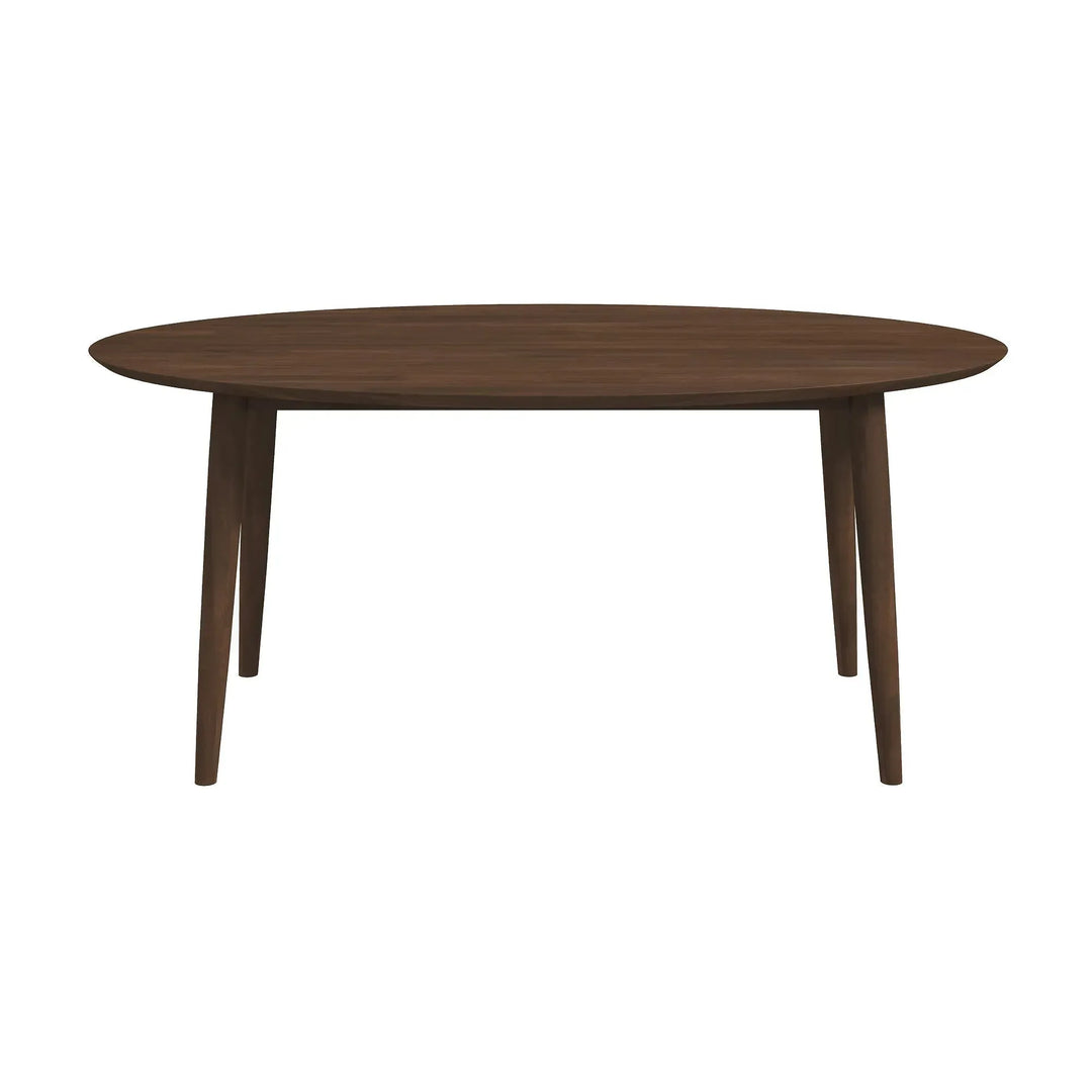 Ada Mid Century Modern Style Solid Wood Walnut Oval Dining Table Walnut