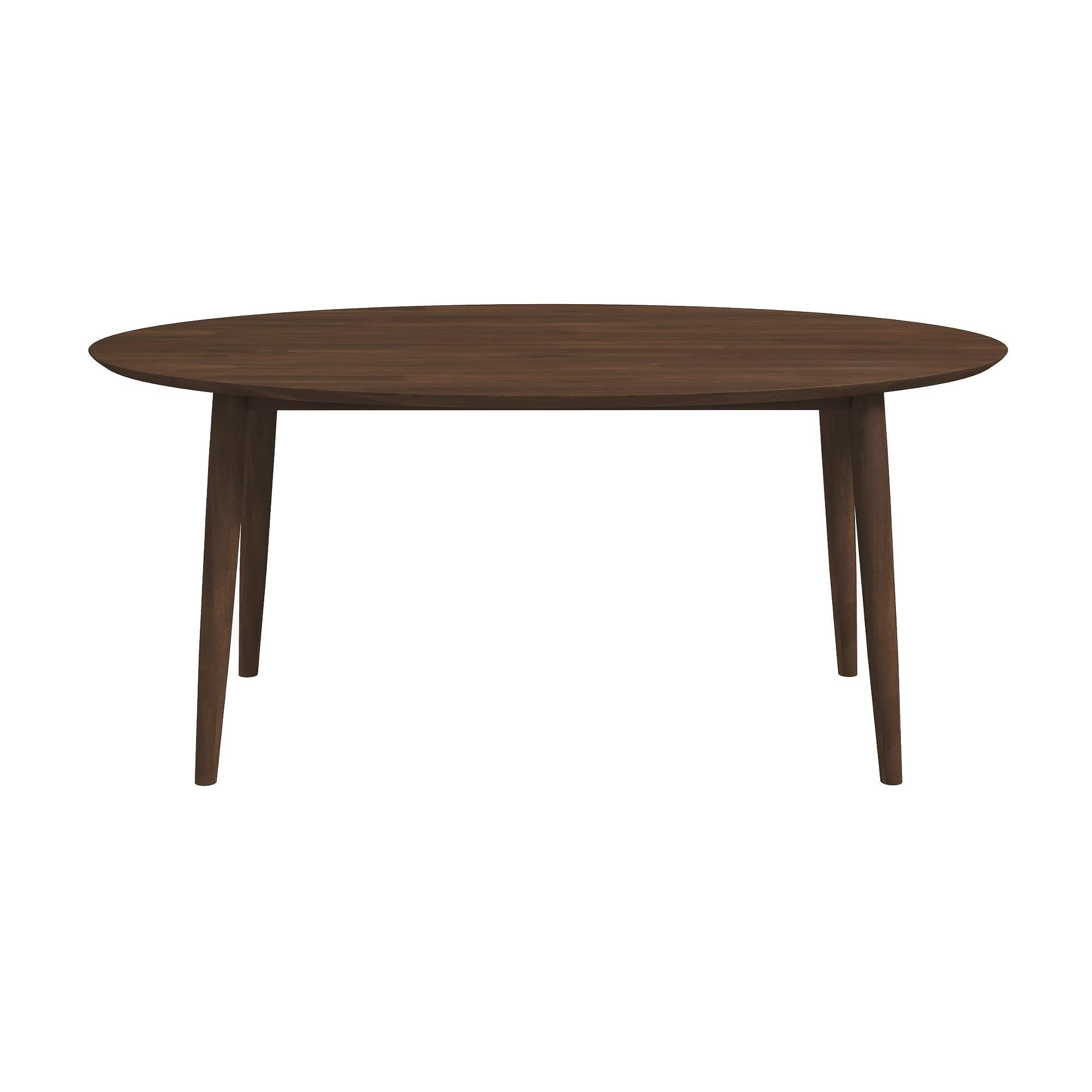 Ada Mid Century Modern Style Solid Wood Walnut Oval Dining Table