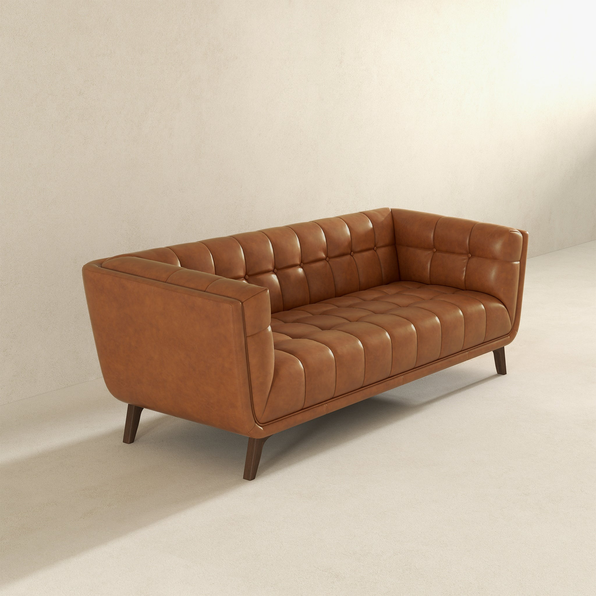 Addison Leather Sofa (84" Cognac)