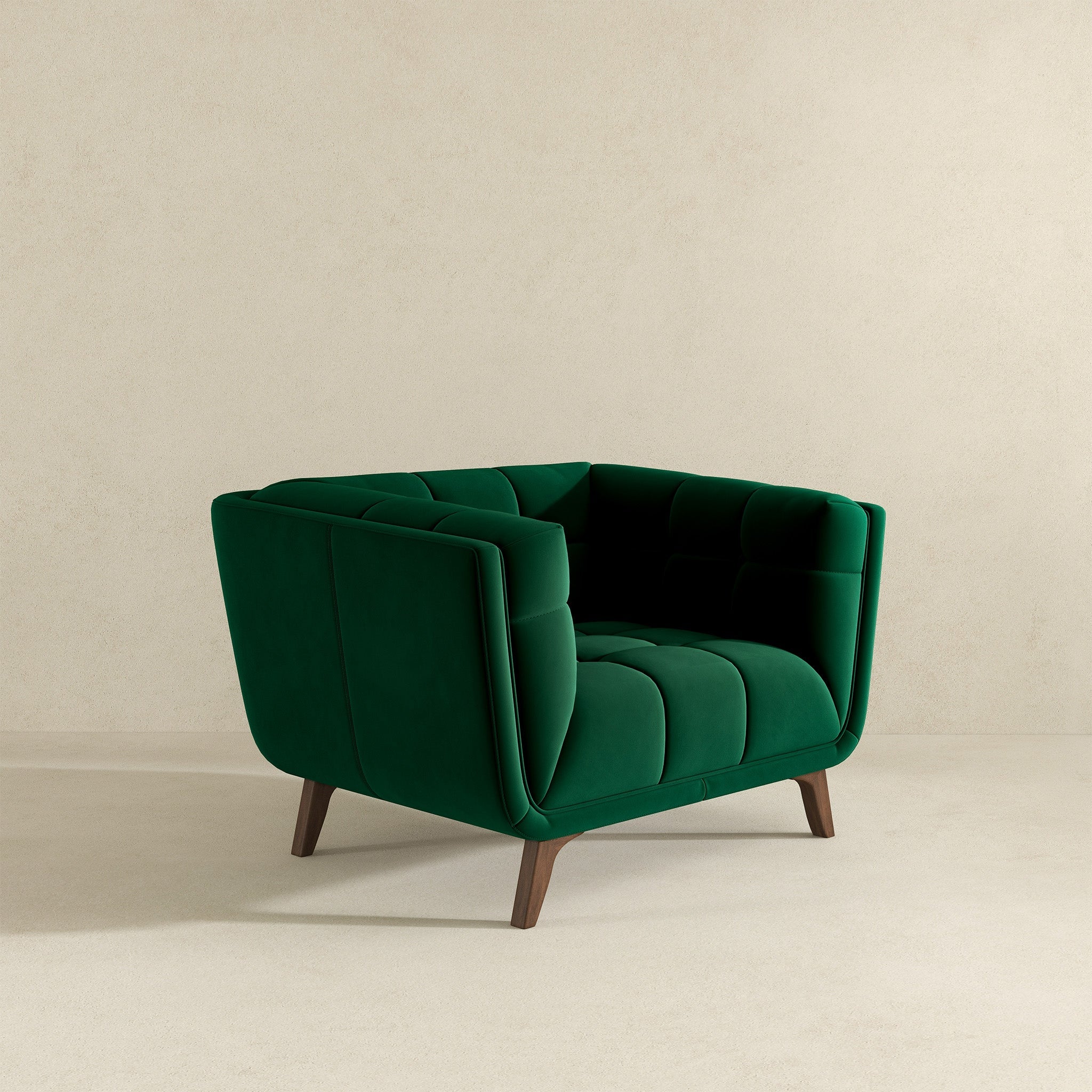 Addison Lounge Chair (Dark Green Velvet)