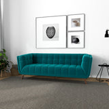 Addison Small Teal Velvet Sofa