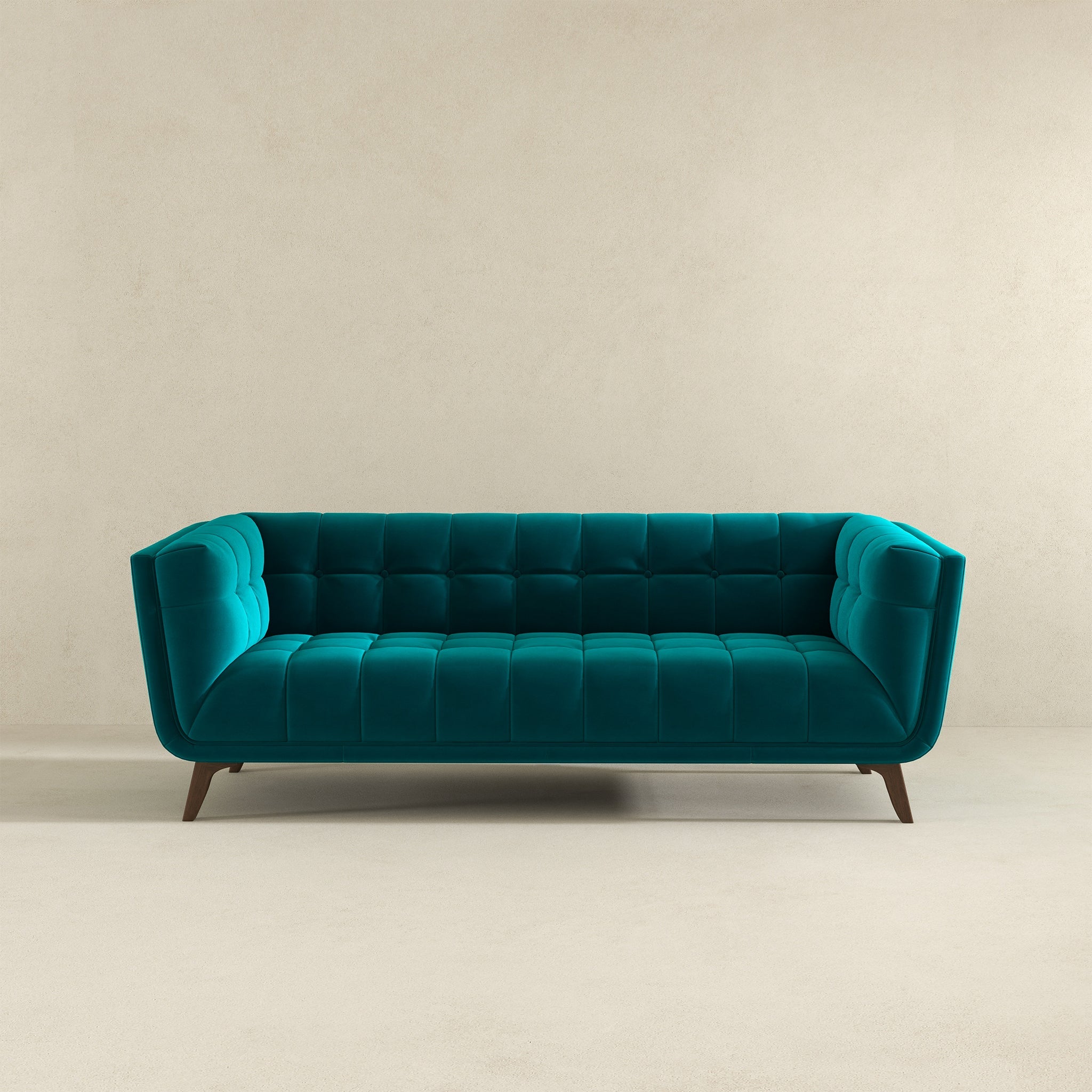 Addison Large Teal Velvet Sofa