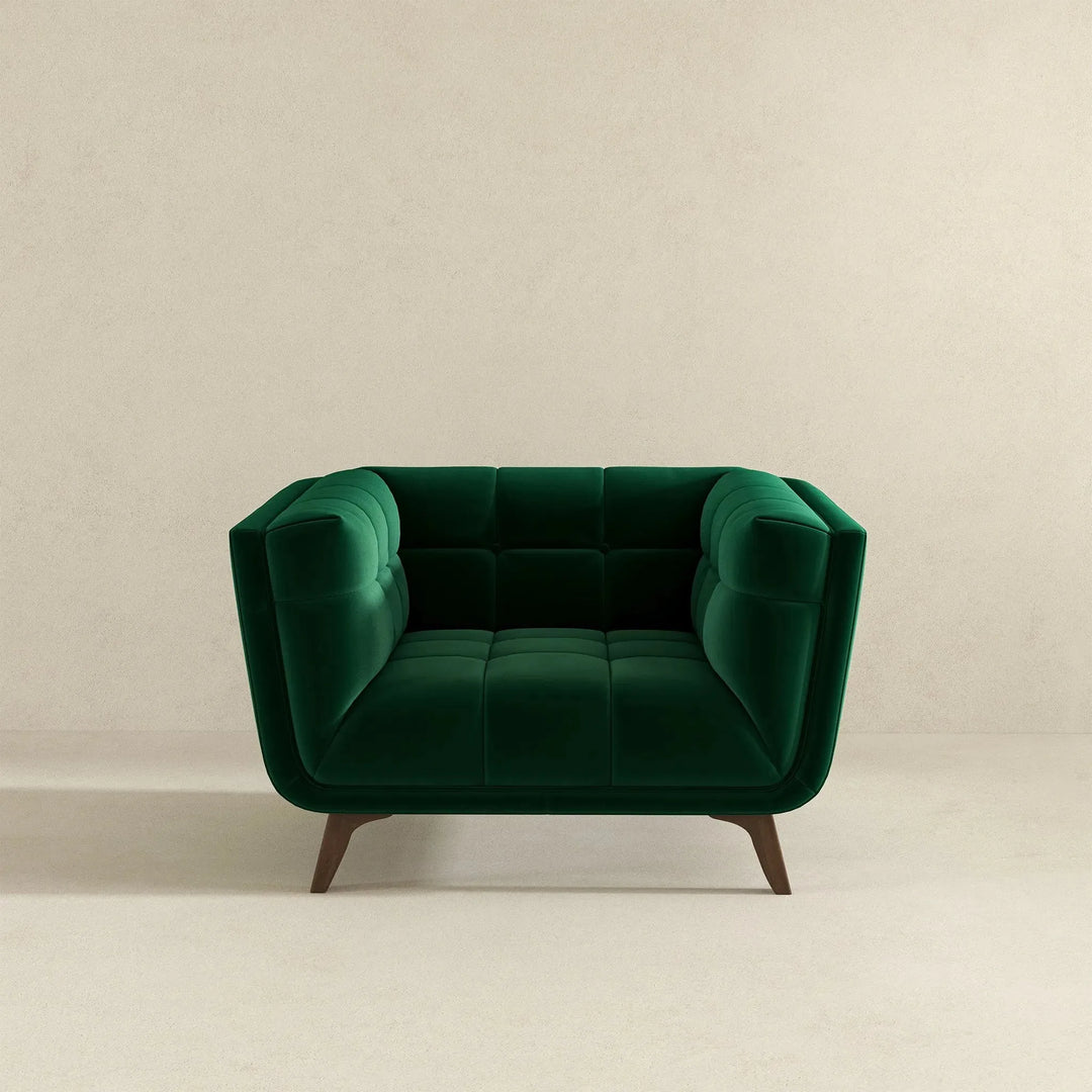 Addison Lounge Chair Dark Green Velvet