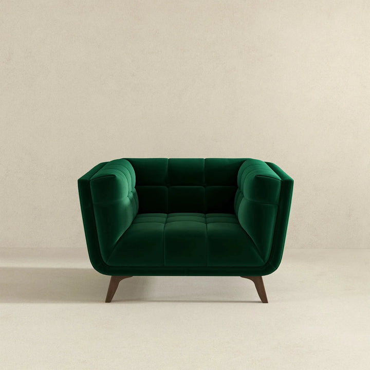 Addison Lounge Chair Dark Green Velvet