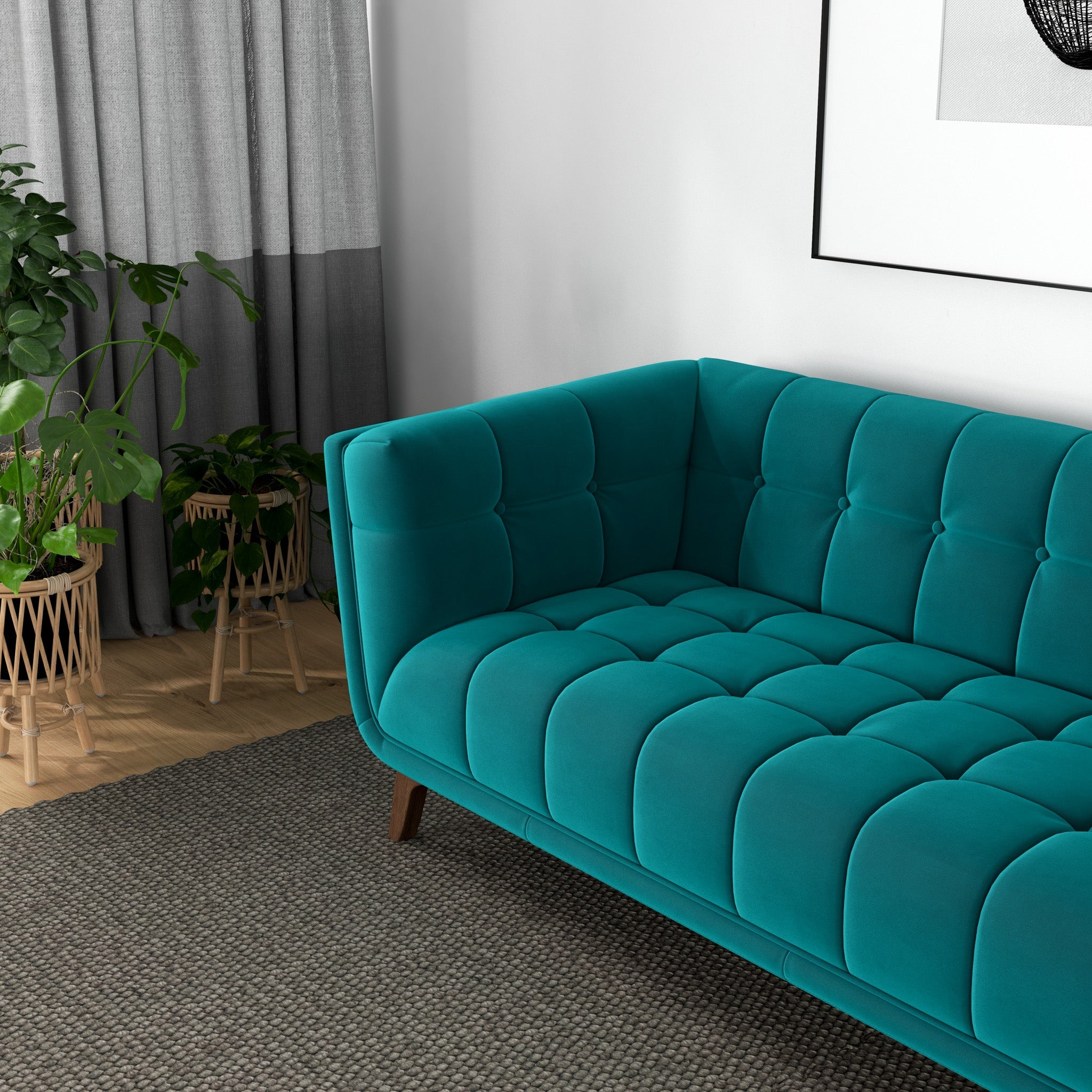 Addison Small Teal Sofa