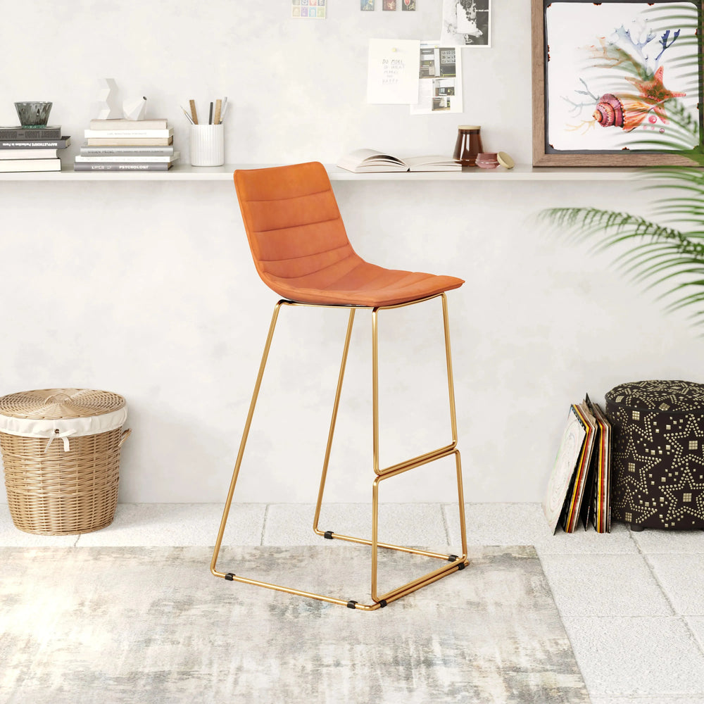 Adele Barstool Orange & Gold