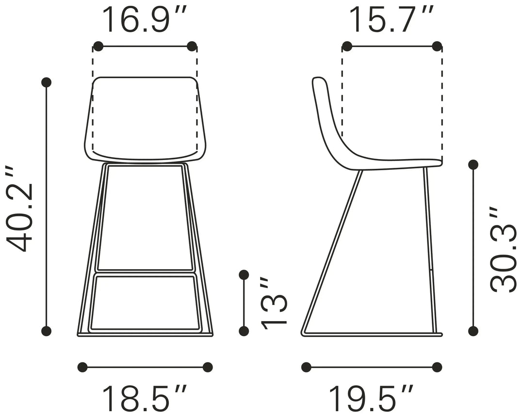 Adele Barstool Orange & Gold