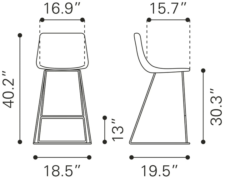 Adele Barstool Orange & Gold