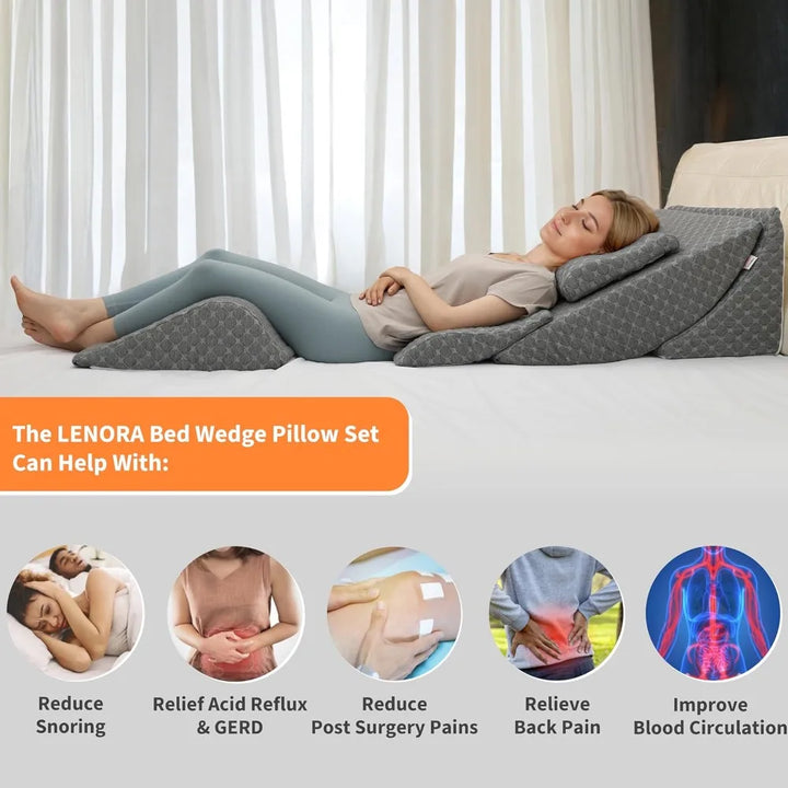 Adjustable Orthopedic Bed Wedge Pillow Set