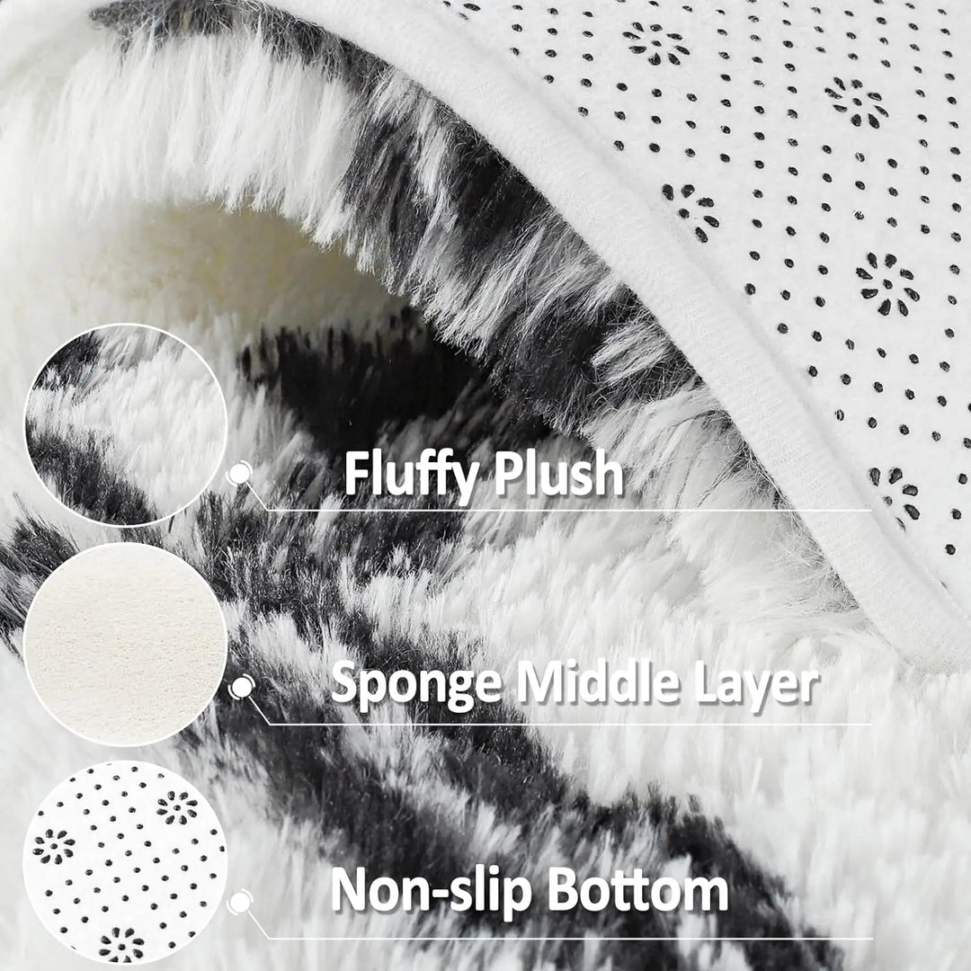 Large Shag Area Rugs for Bedroom Super Soft Plush Fluffy Carpets Living Room Rug Non-Slip Indoor Floor Rug for Kids Nursery Girl