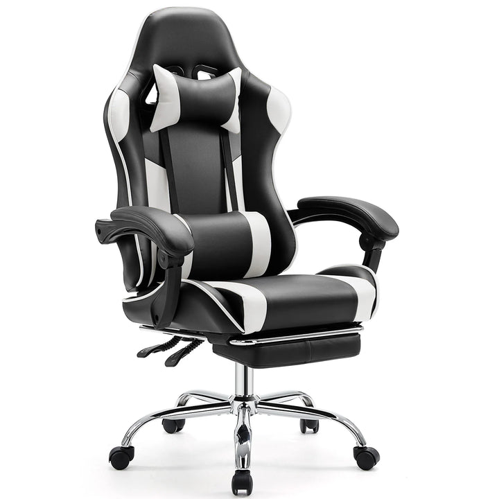 JHK Ergonomic Racing Gaming Chair Adjustable Swivel PU Leather with Headrest and Lumbar Support For Office Computer Living Room