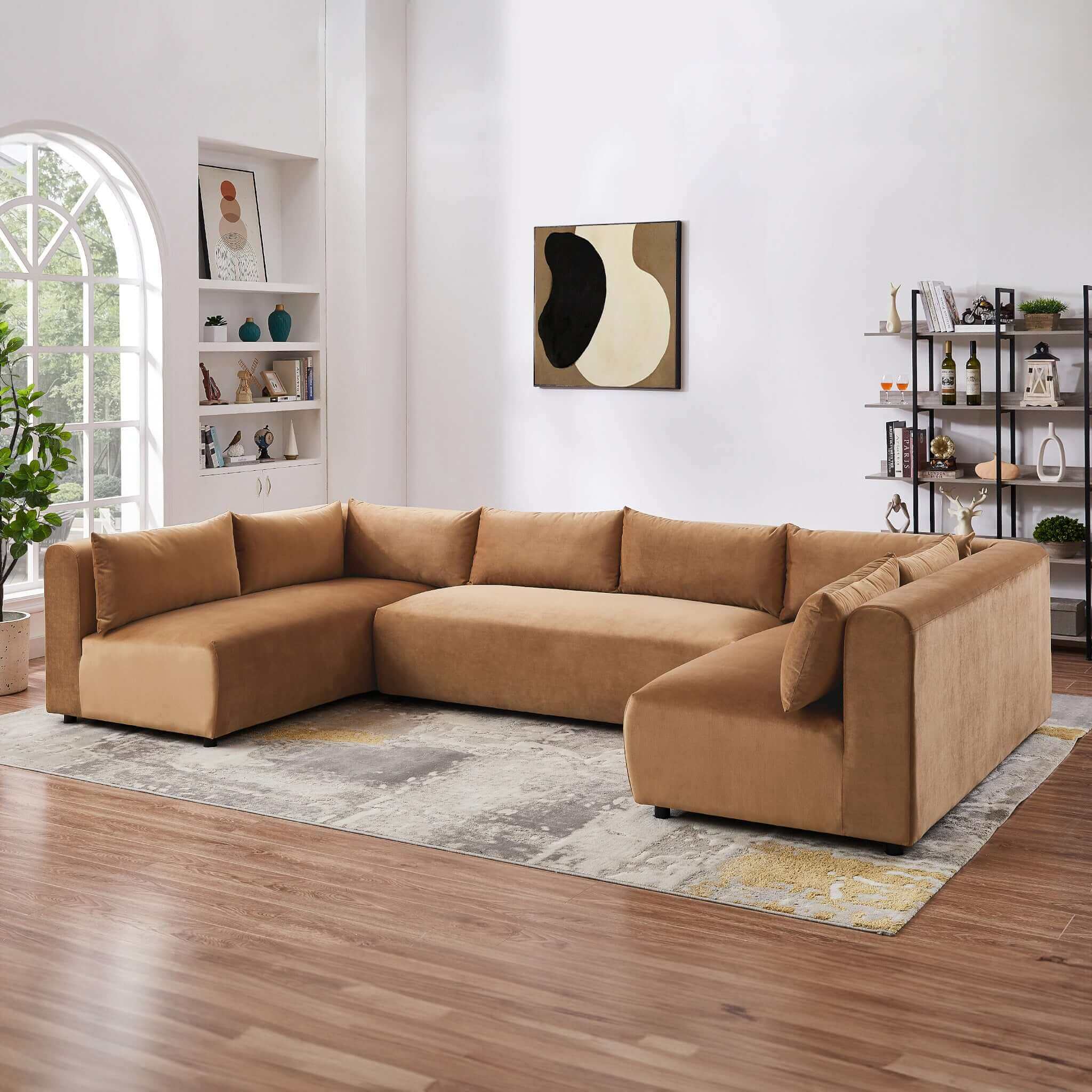 Aleny Modular Corner Sectional Sofa Cognac