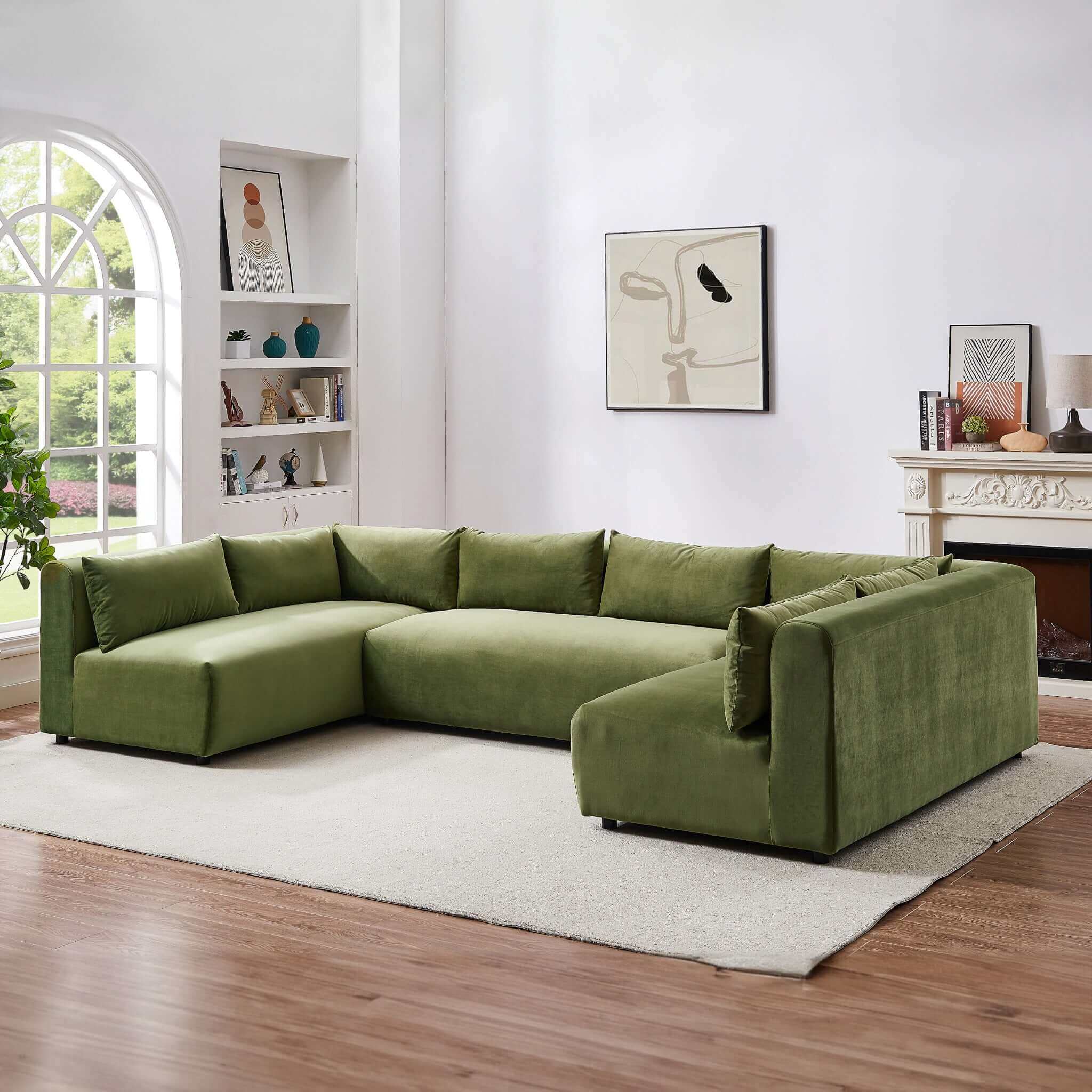 Aleny Modular Corner Sectional Sofa Green