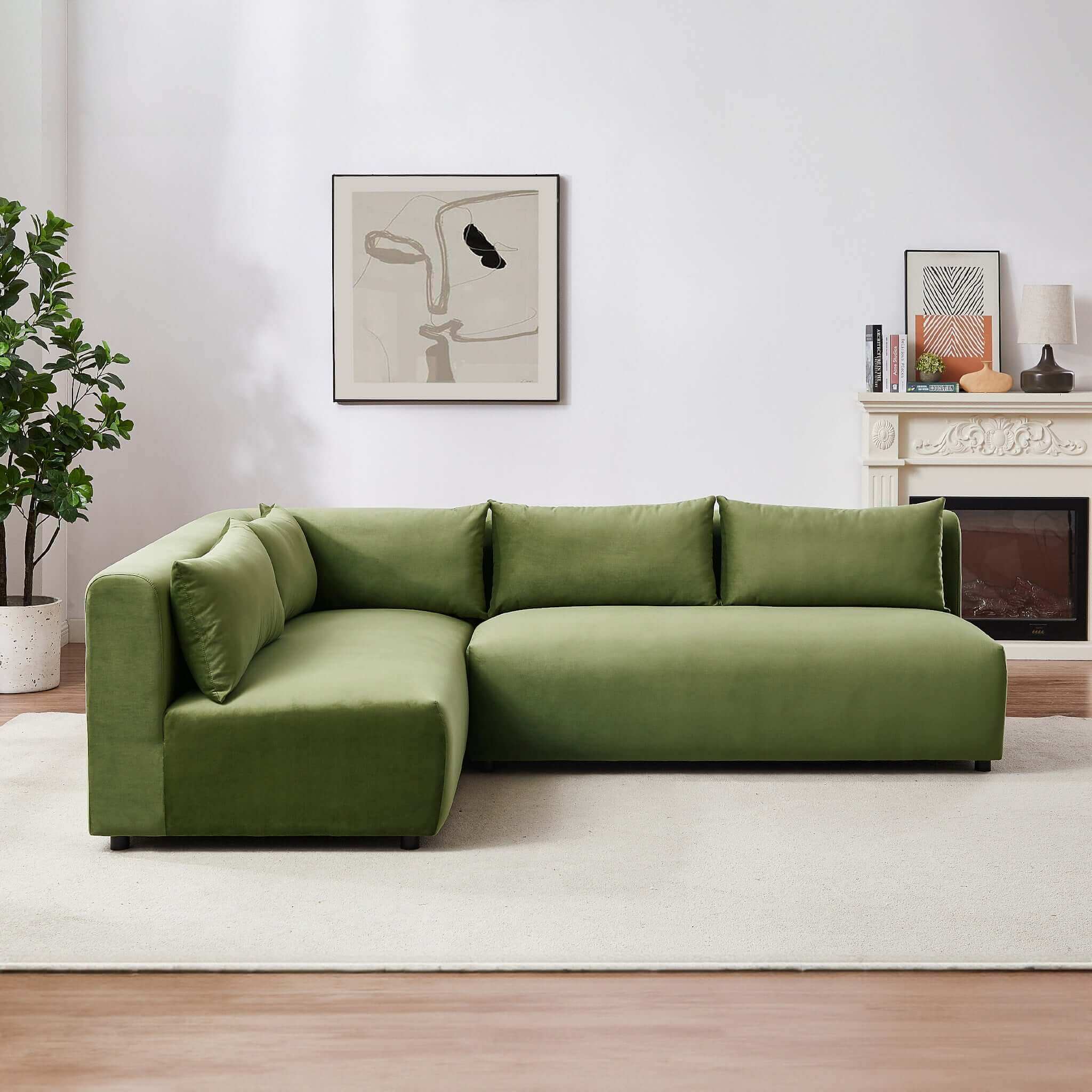 Aleny Modular Corner Sectional Sofa Green