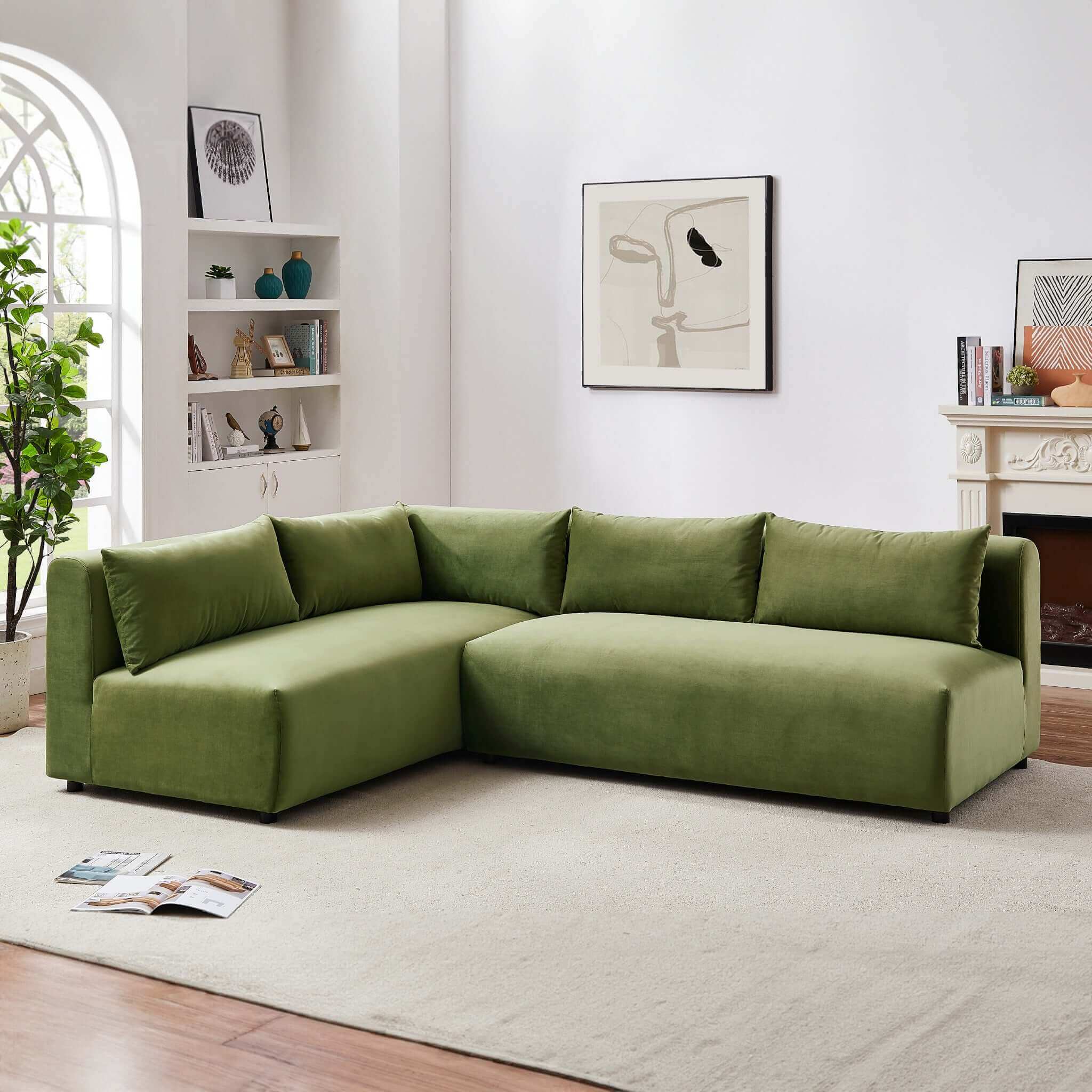 Aleny Modular Corner Sectional Sofa Green