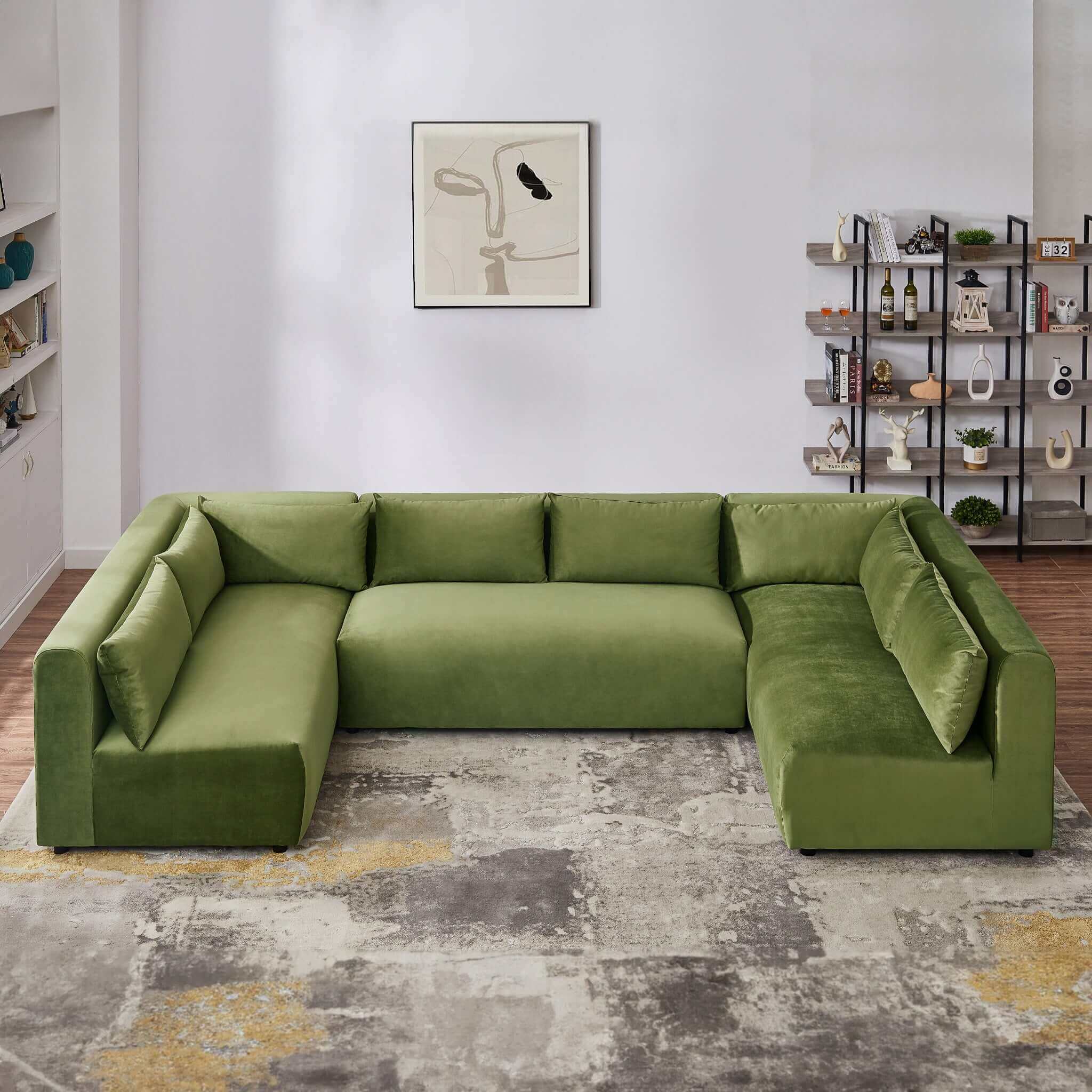 Aleny Modular Corner Sectional Sofa Green