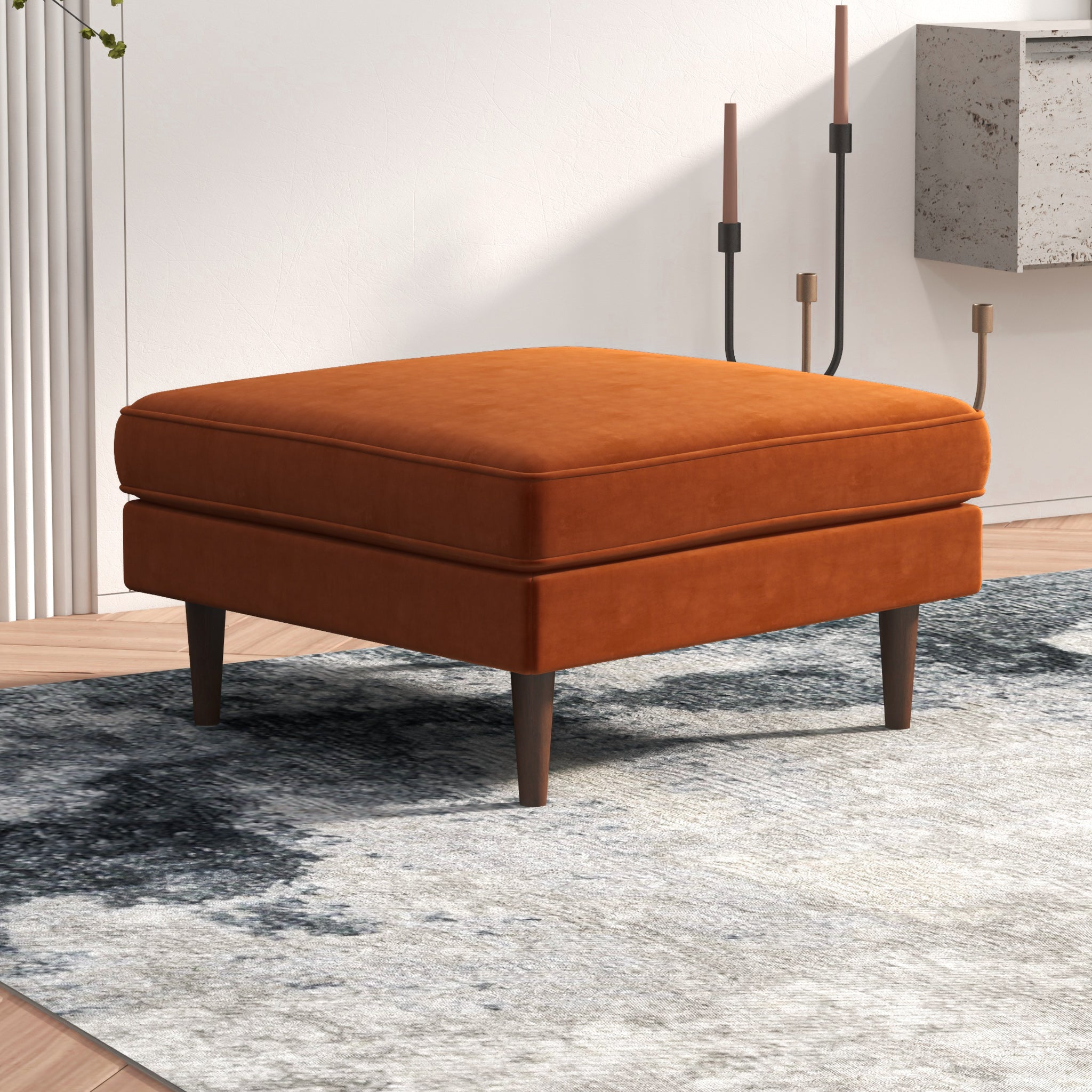 Amber Square Upholstered Ottoman