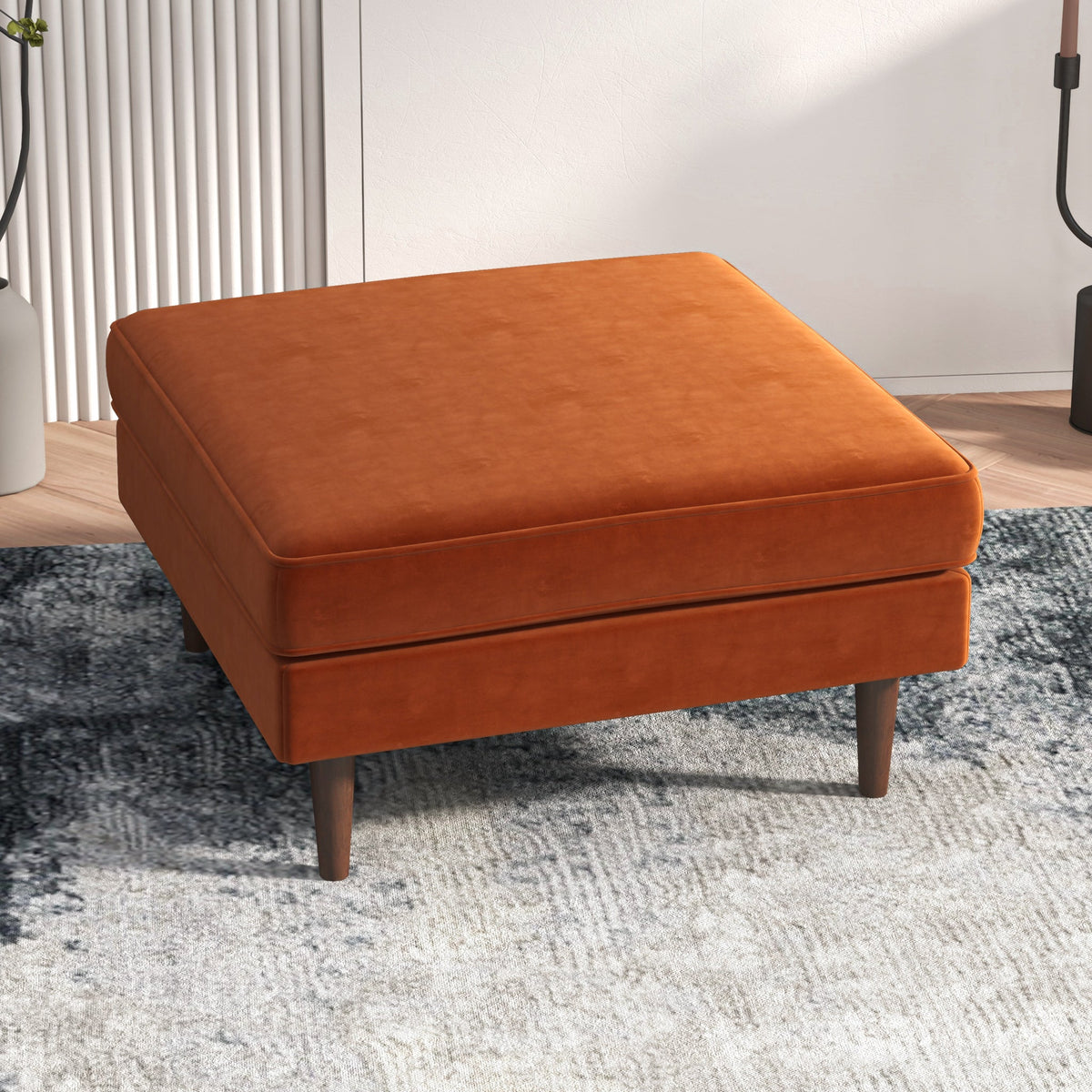 Amber Square Upholstered Ottoman