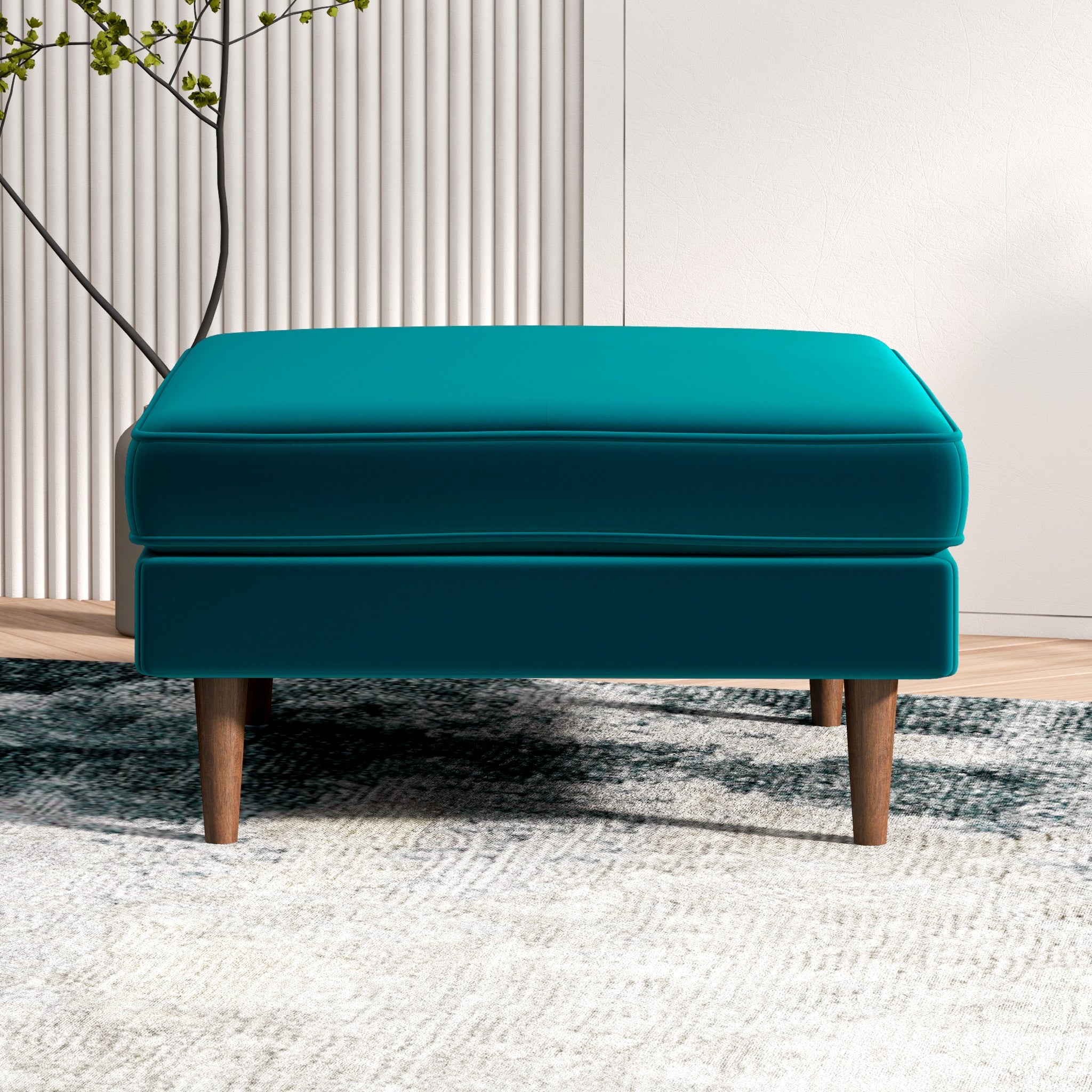 Amber Square Upholstered Ottoman