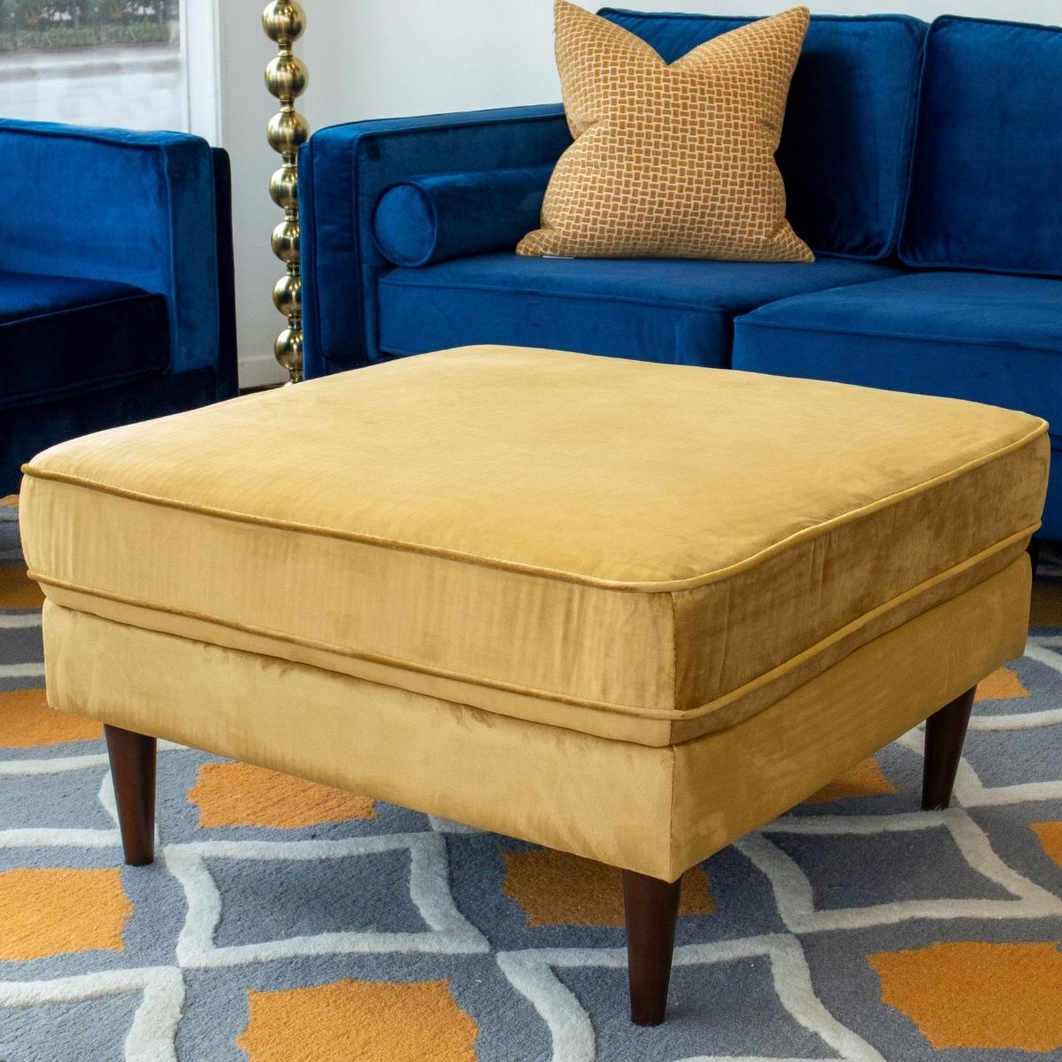 Amber Square Upholstered Ottoman