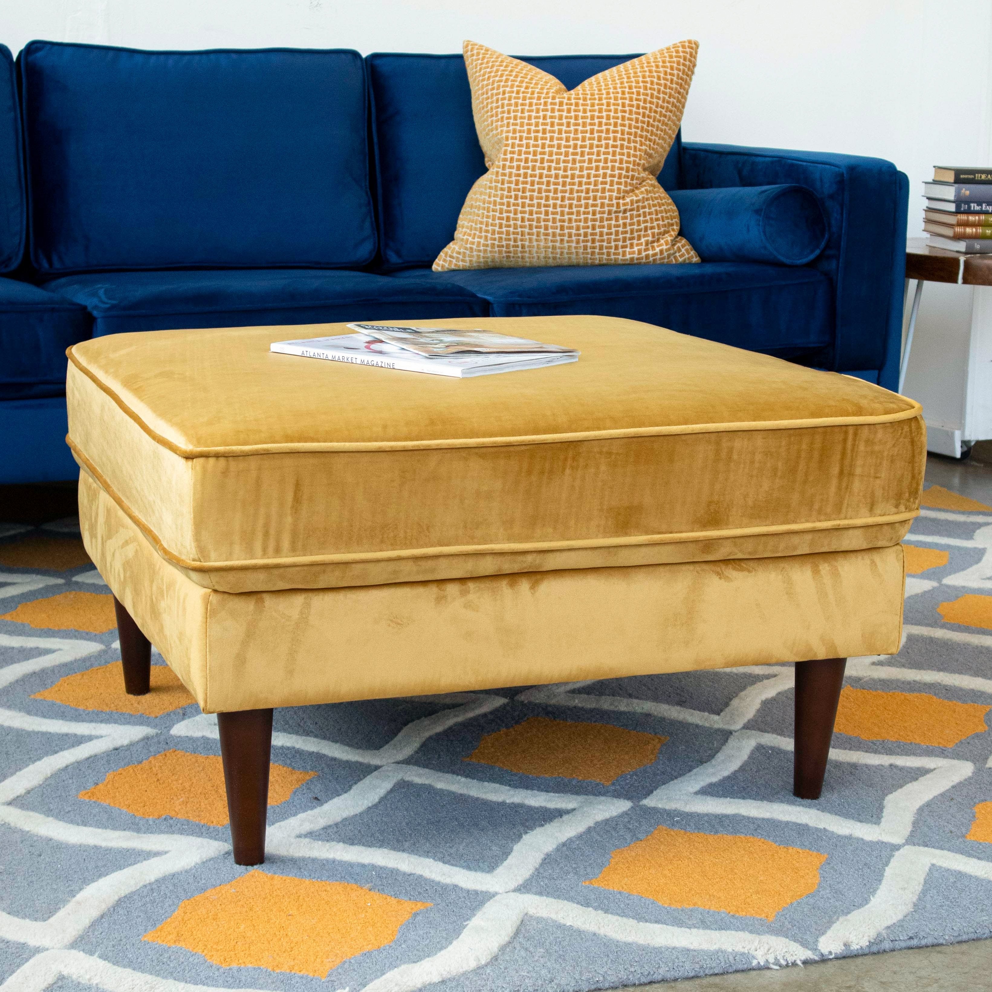 Amber Square Upholstered Ottoman