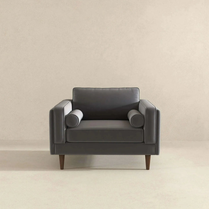 Amber Grey Velvet Lounge Chair