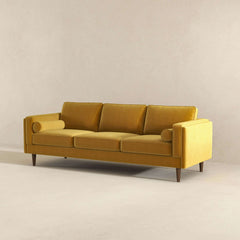 Amber Mid Century Modern Yellow Sofa