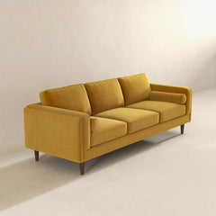 Amber Mid Century Modern Yellow Sofa