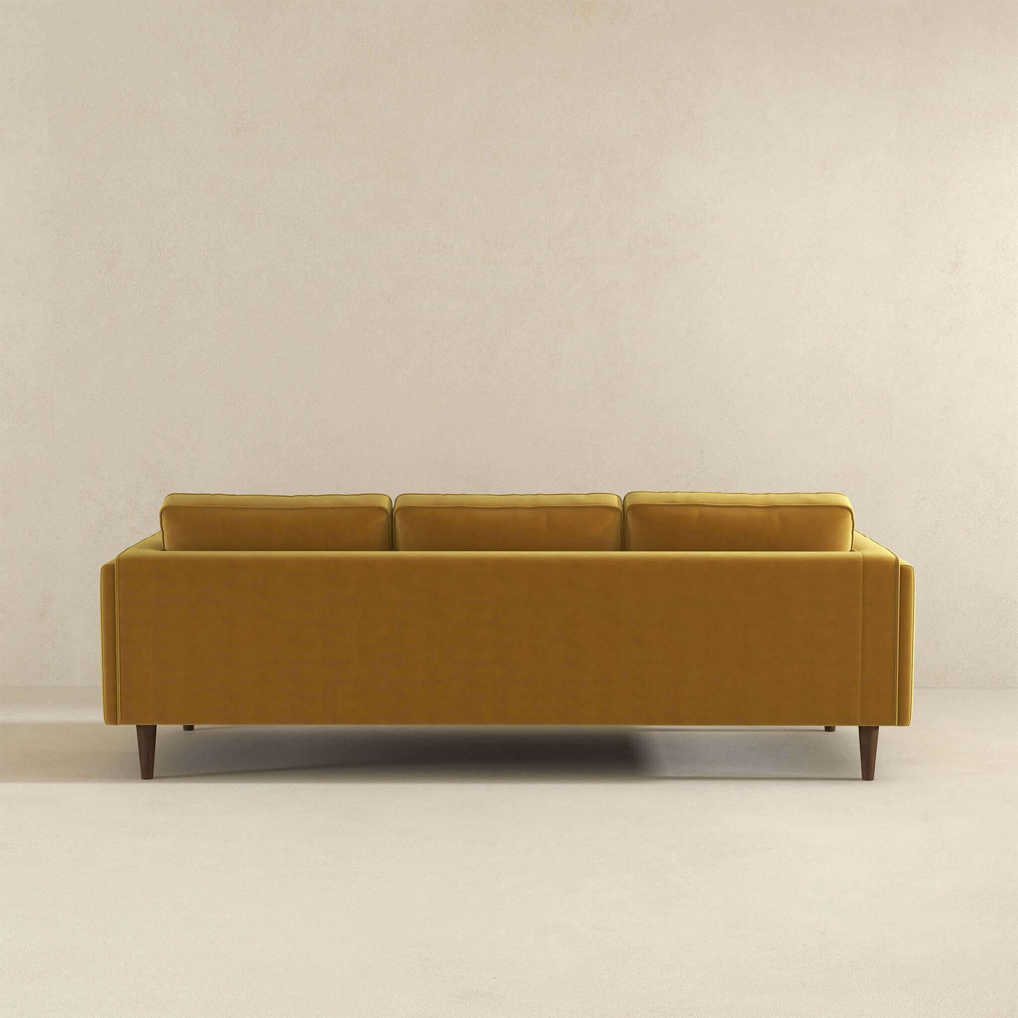 Amber Mid Century Modern Yellow Sofa