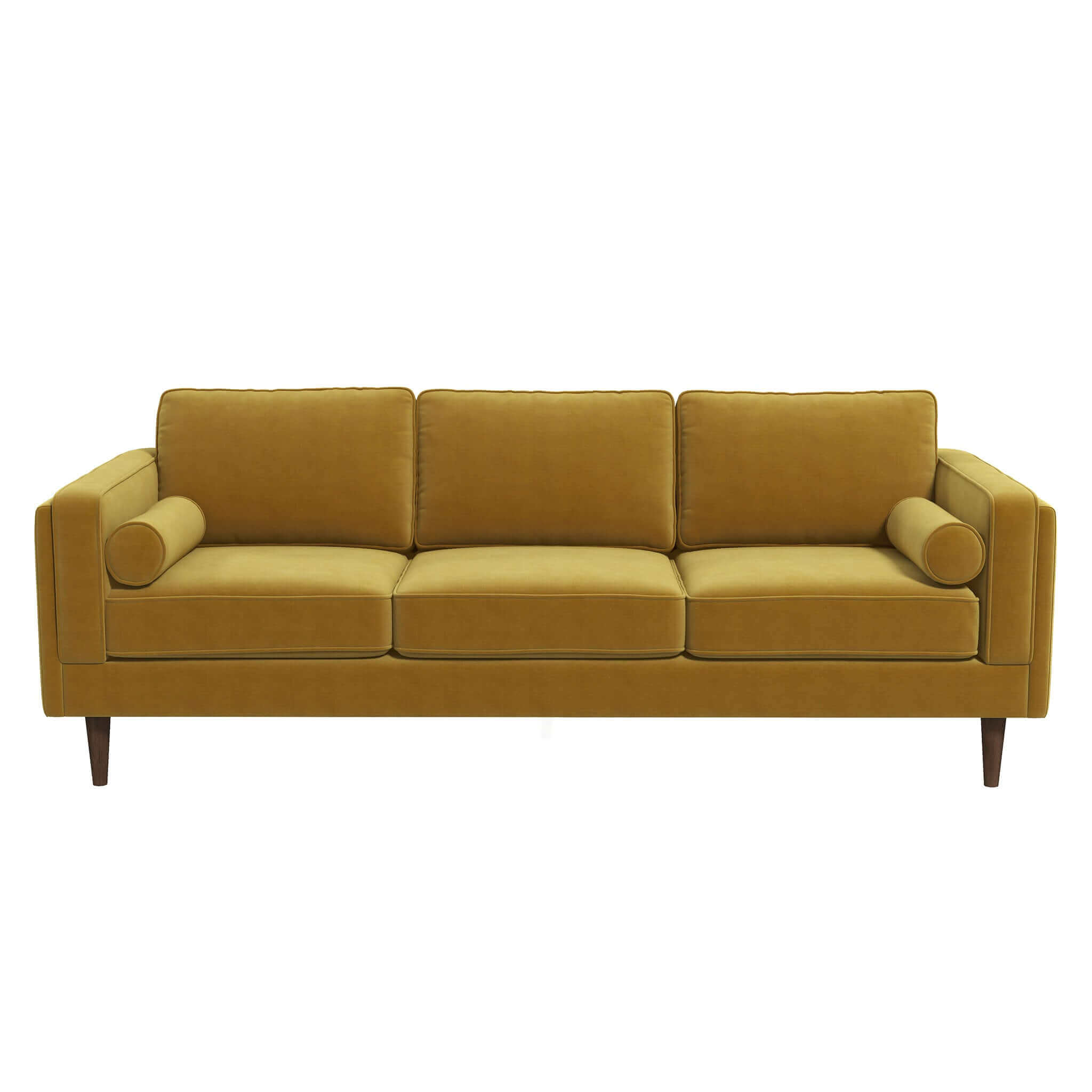 Amber Mid Century Modern Yellow Sofa