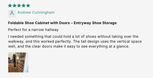 Foldable Shoe Cabinet with Clear Magnetic Doors, 4 to 10 Tiers customer review screenshot 5