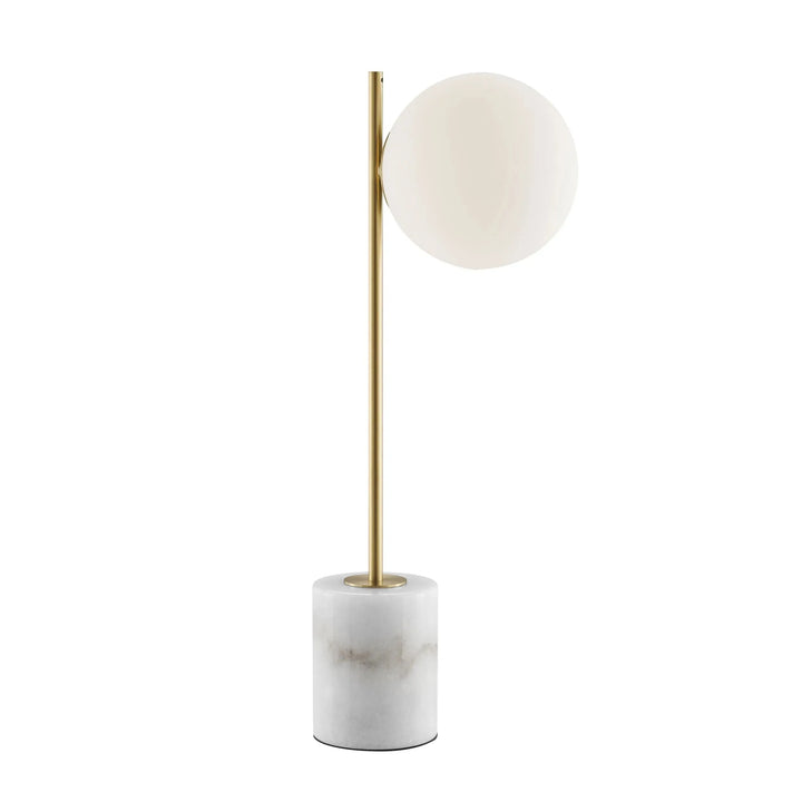 Anechdoche Luxe Mid-Century Table Lamp in Brushed Gold and White Marble