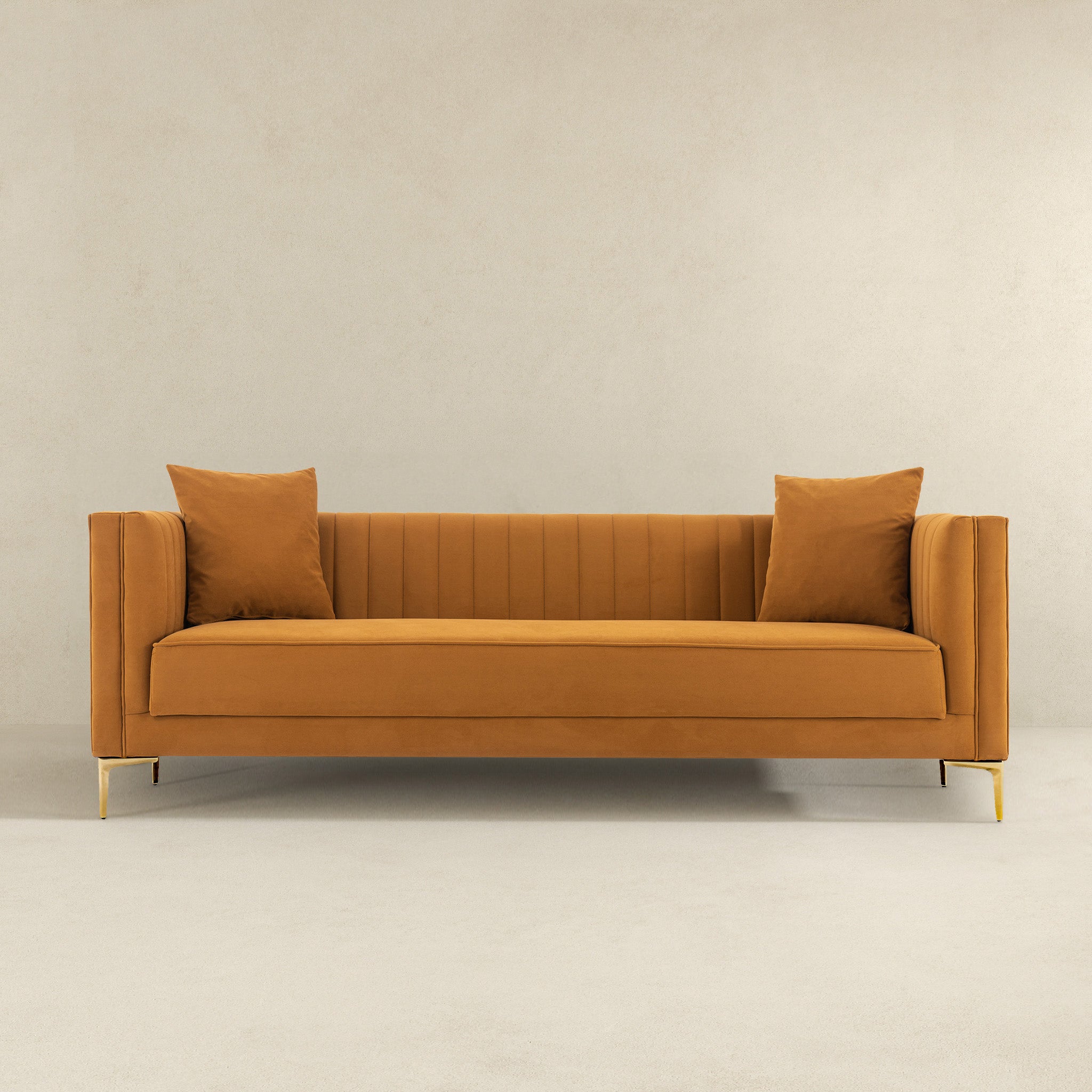 Angelina Sofa Cognac Velvet