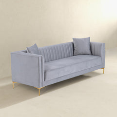 Angelina Sofa Light Grey Velvet