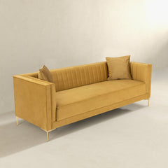 Angelina Sofa Yellow Mustard Velvet