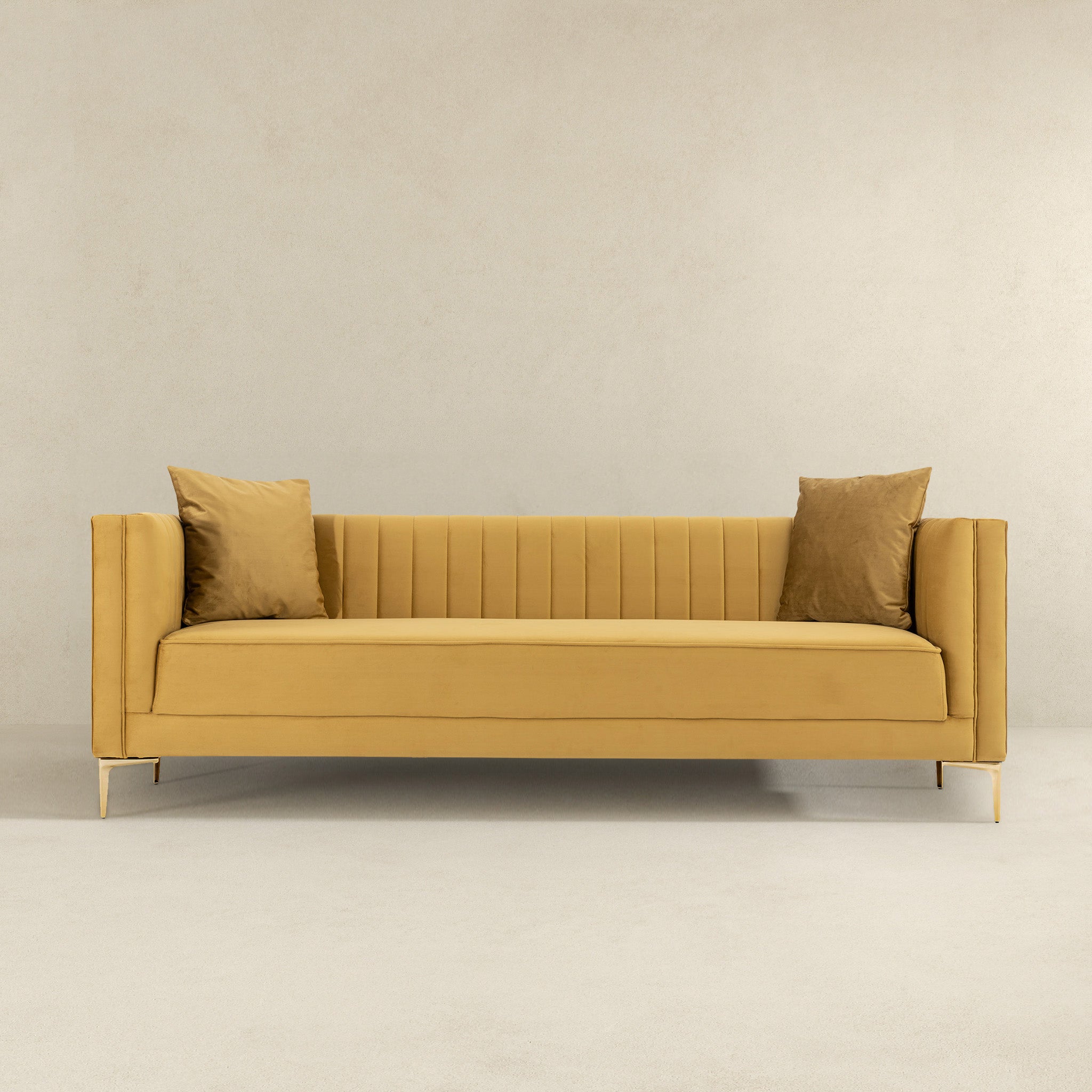 Angelina Sofa Yellow Mustard Velvet