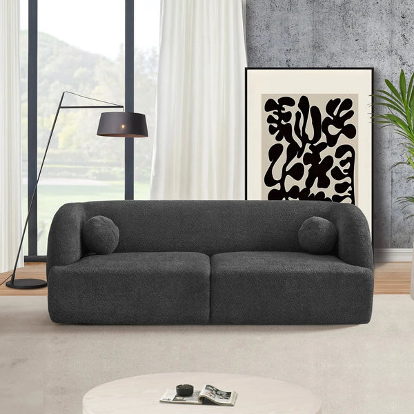 Anna French Boucle Sofa Grey