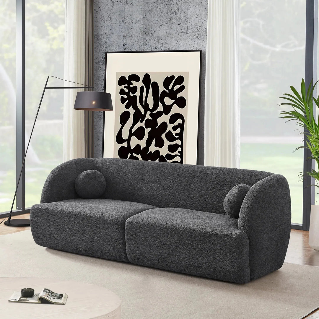 Anna French Boucle Sofa Grey