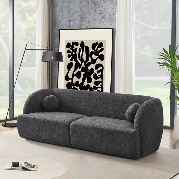 Anna French Boucle Sofa Grey